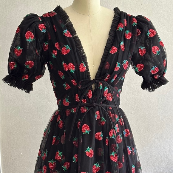 Lirika Matoshi Strawberry Dress Medium Black - Picture 7 of 12